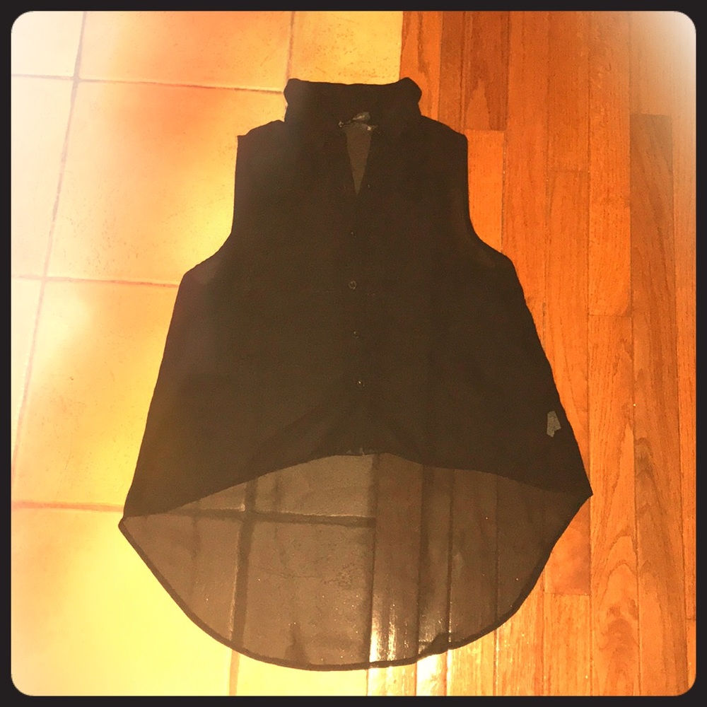 Sheer button down tank